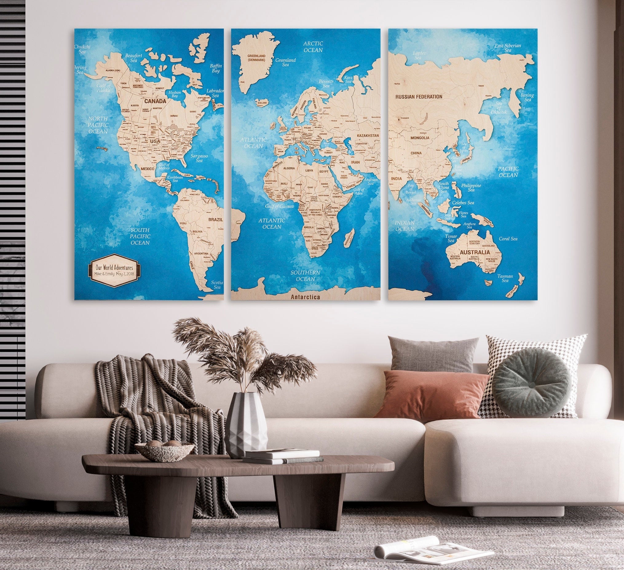 Personalized Cork World Map