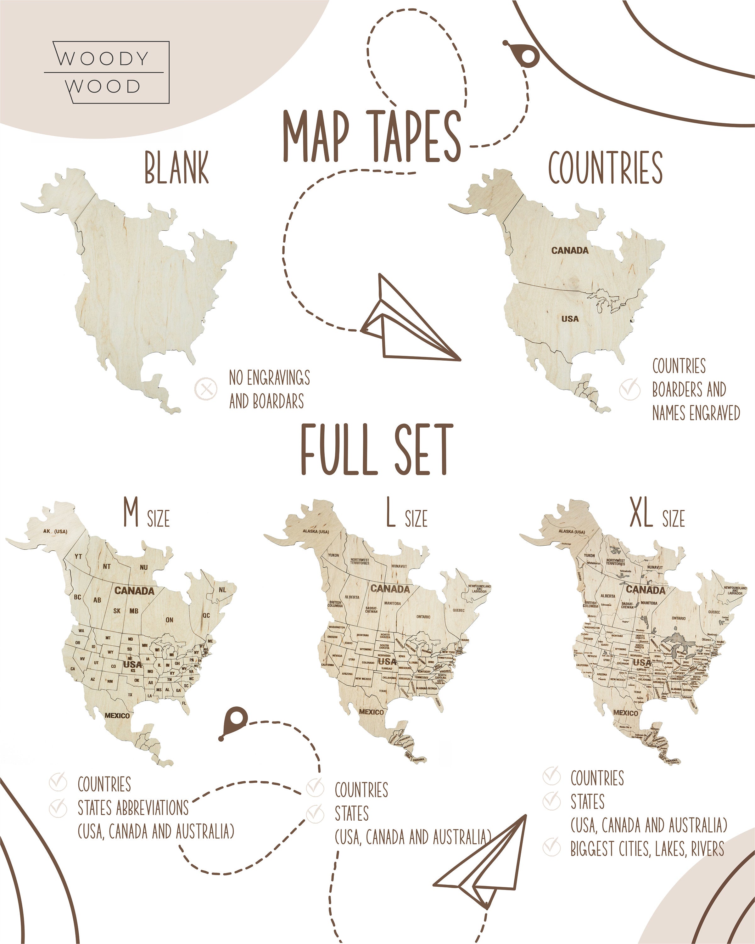 Wooden World Map Wall Décor