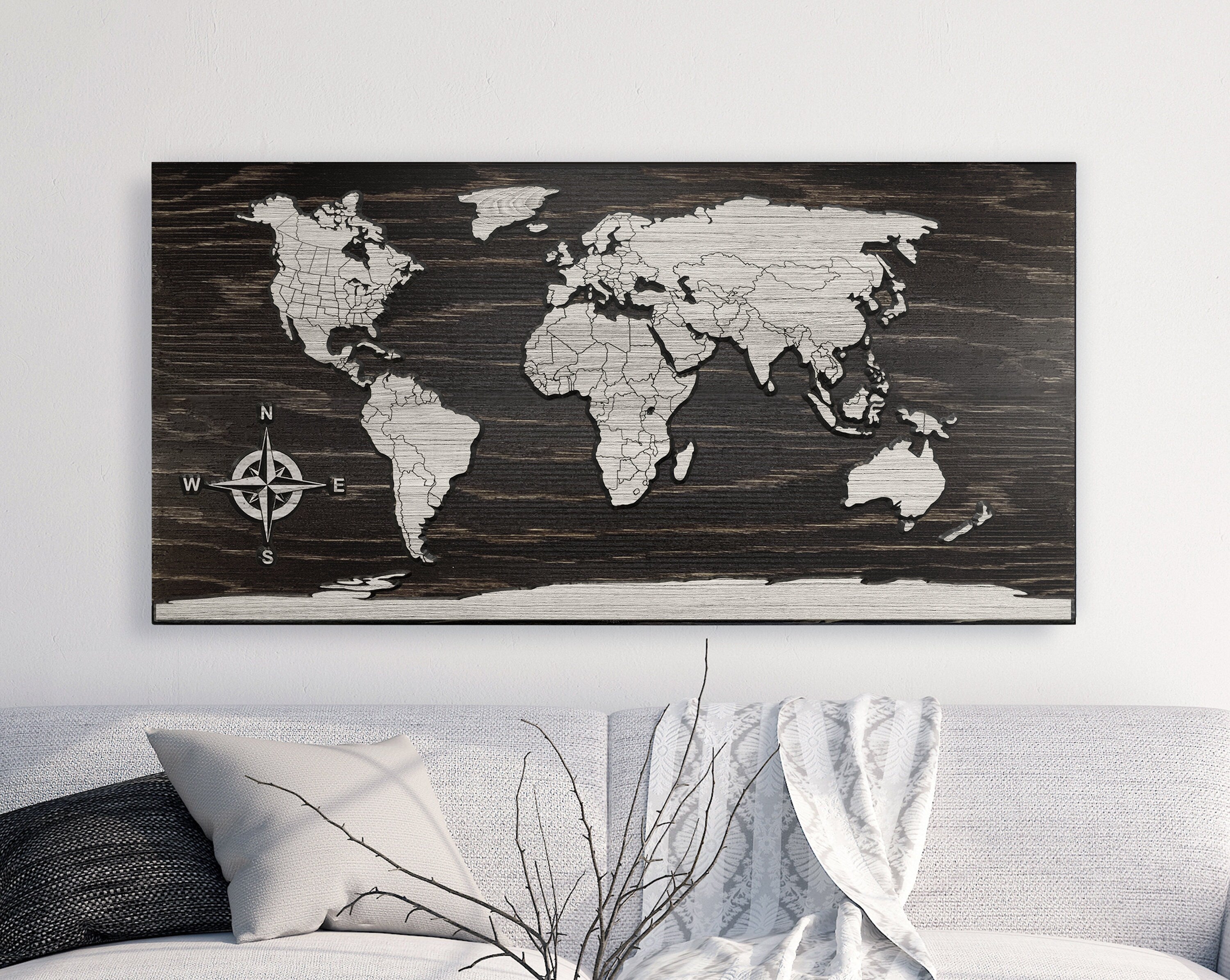 Home Decor Idea - Wooden Map