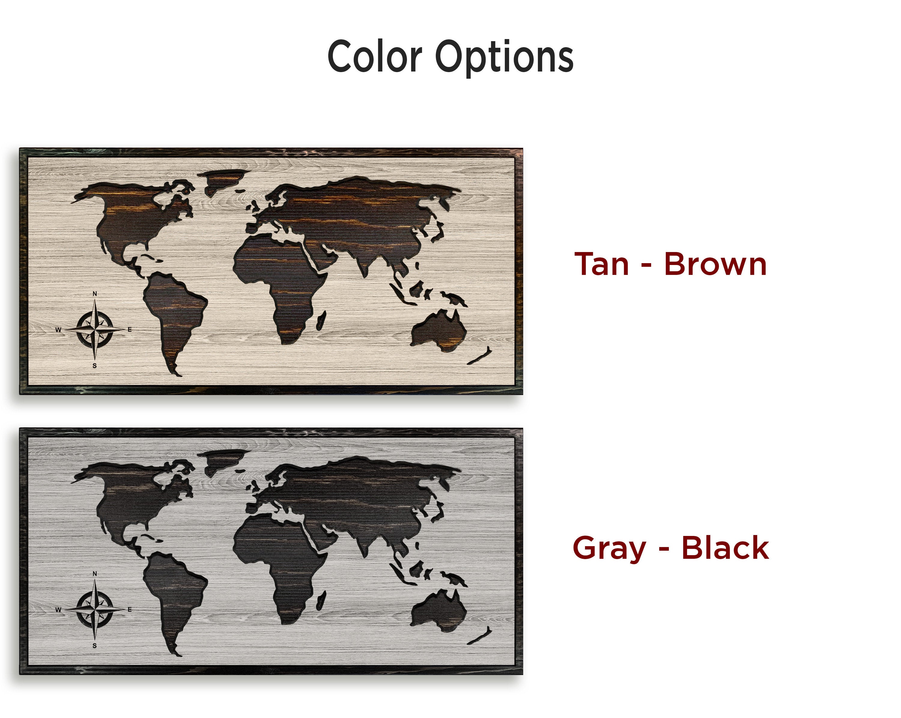 World Map Wood Wall Décor