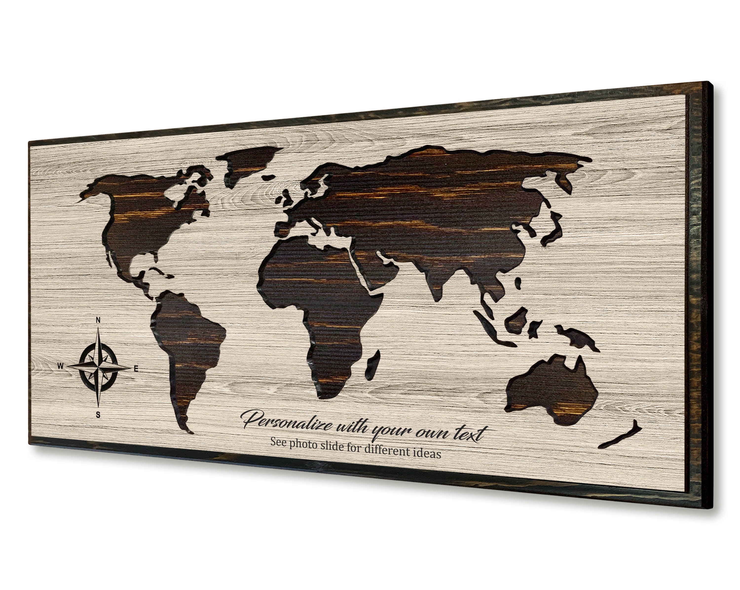 World Map Wood Wall Décor