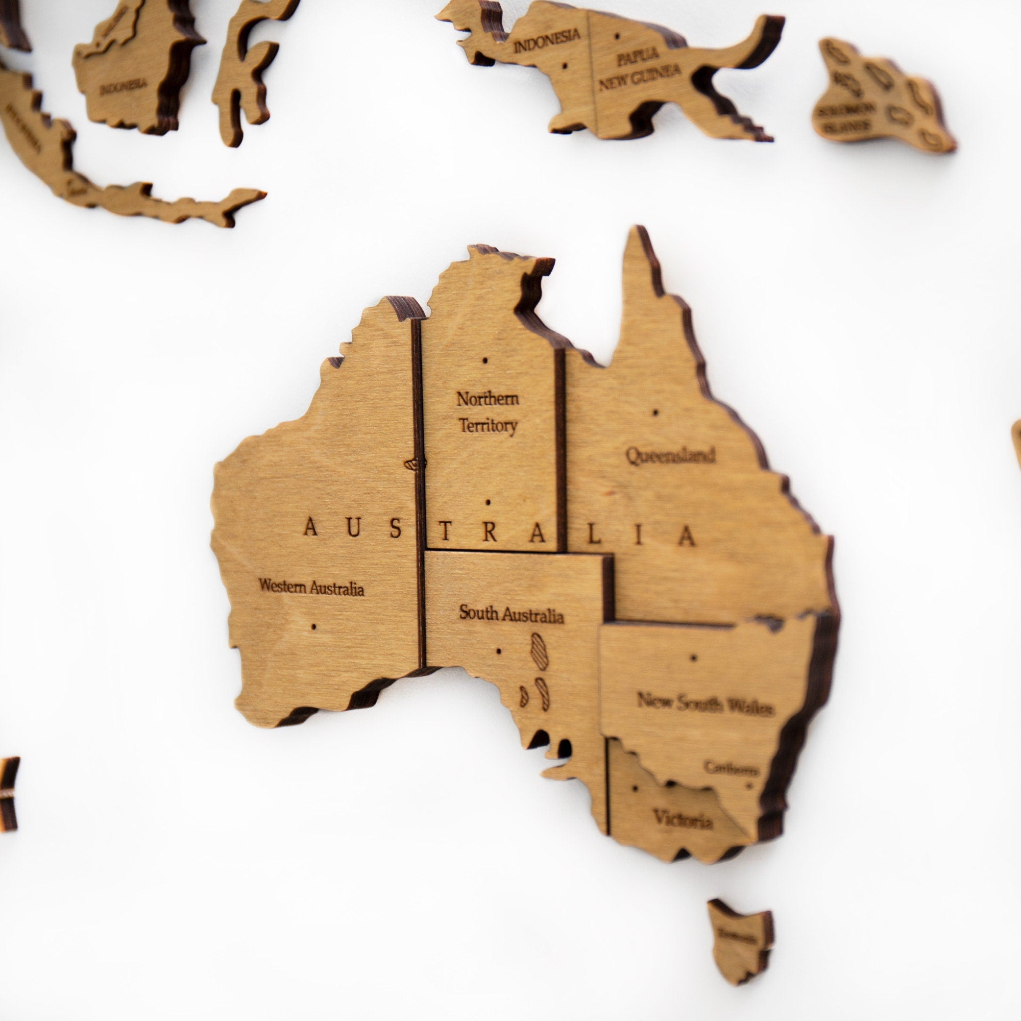 3D Wooden World Map - Travel World Map