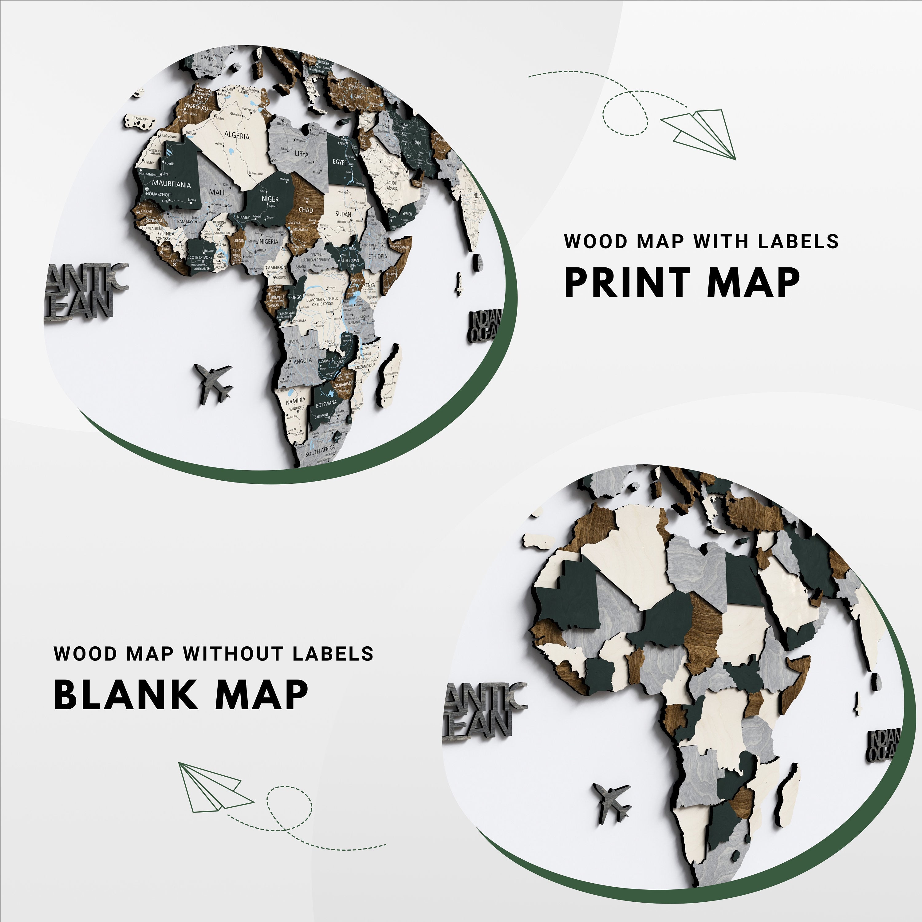 World Map Wall Art Office Décor
