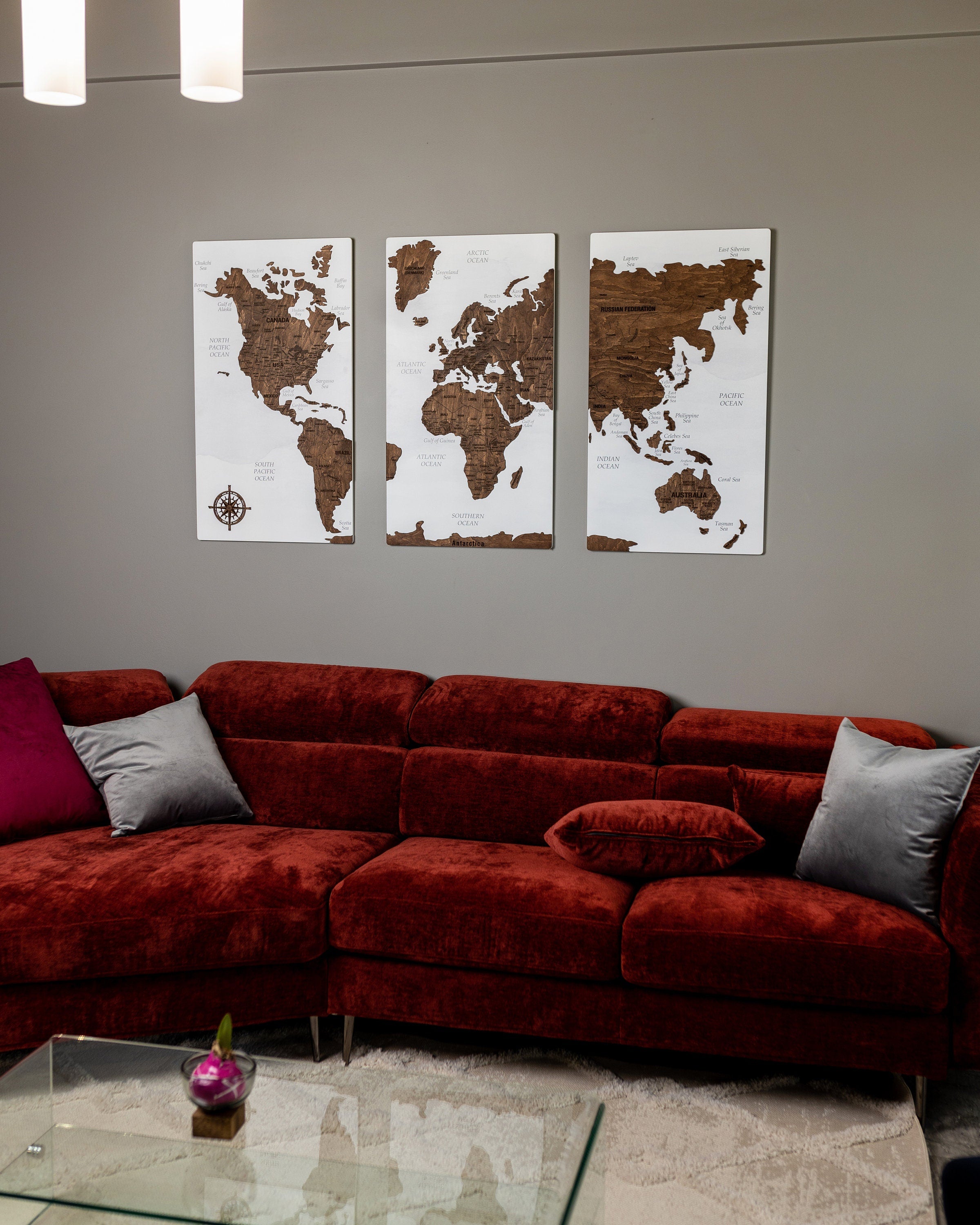 3 Piece Wall Art Apartment Decor 5th Anniversary Gift