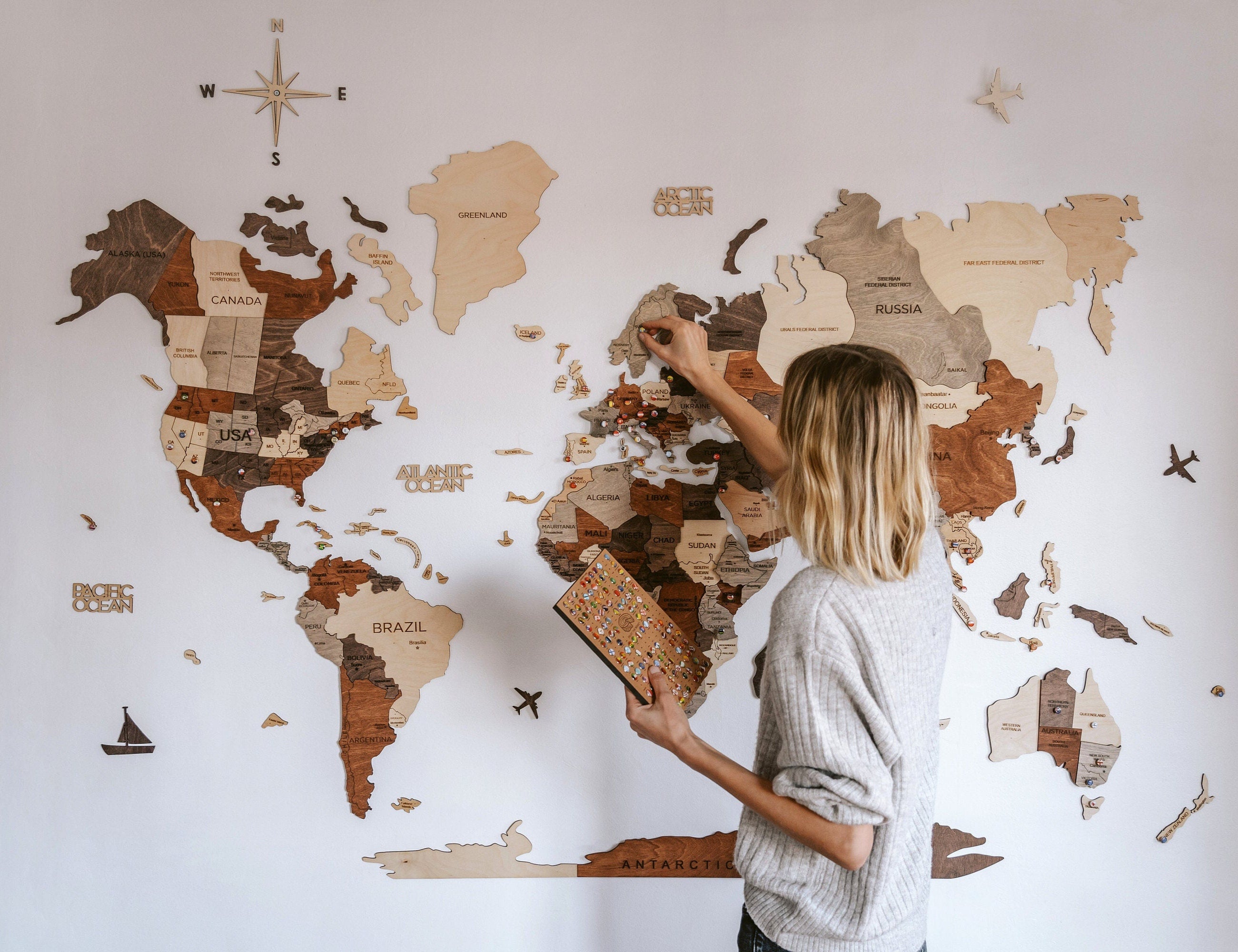Wooden World Map Enjoy The Wood