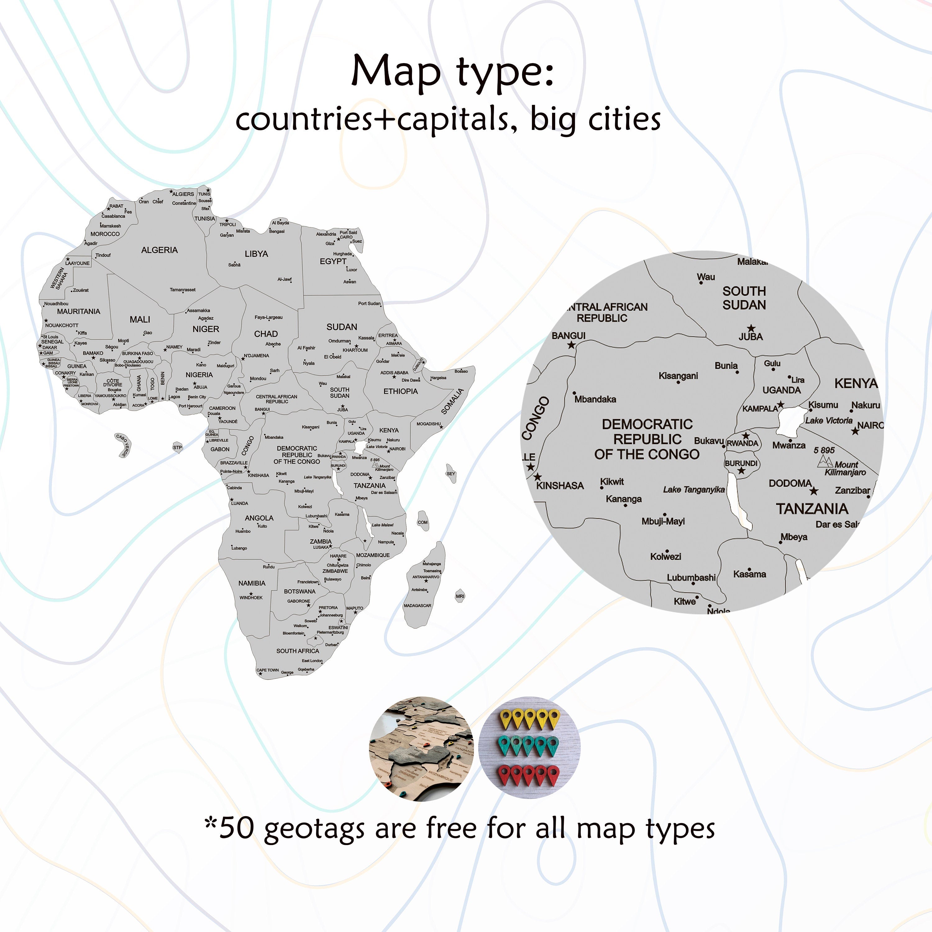 Wood South Africa Map Travel