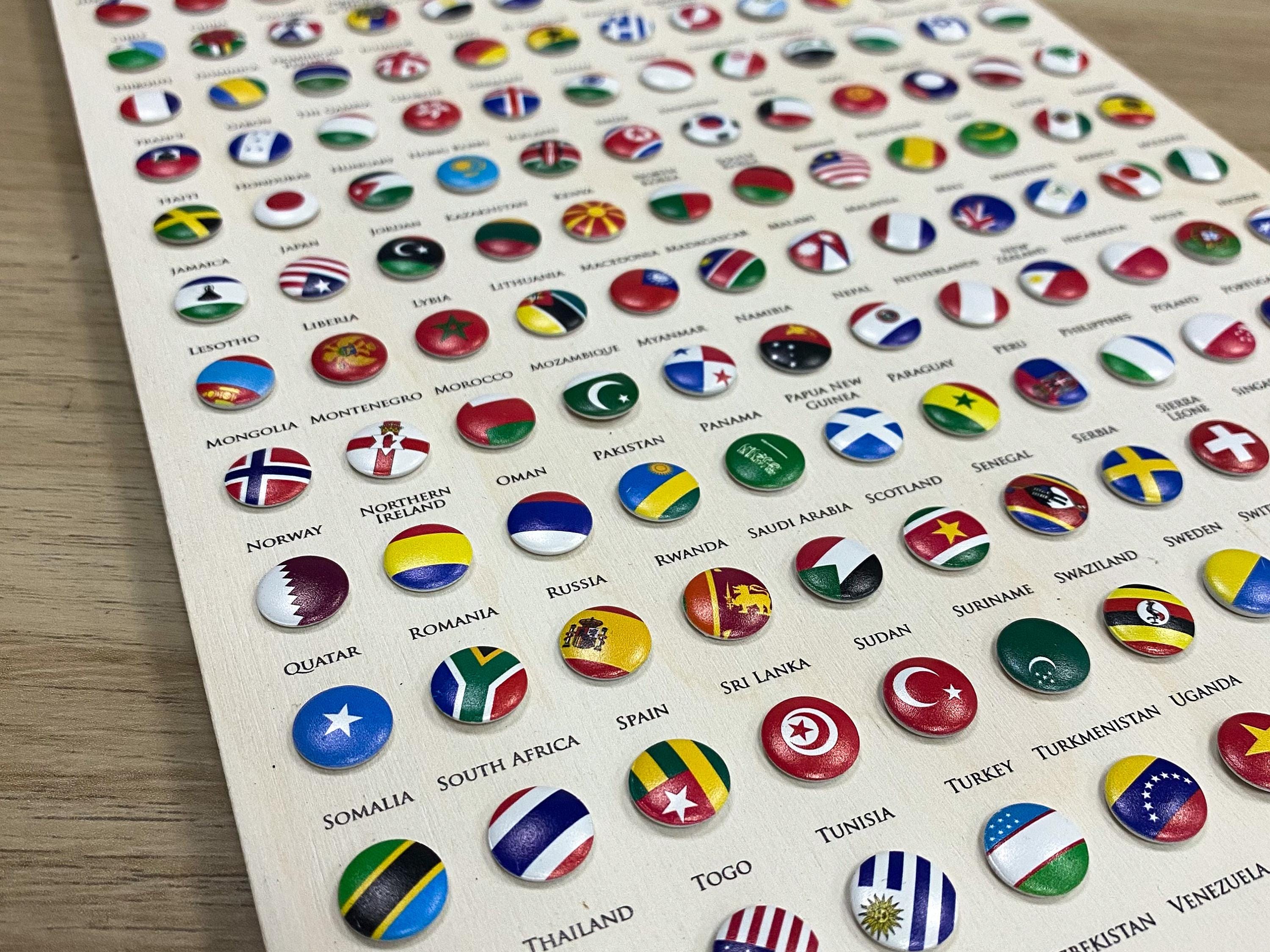 3D Wooden World Push Pin Travel Map