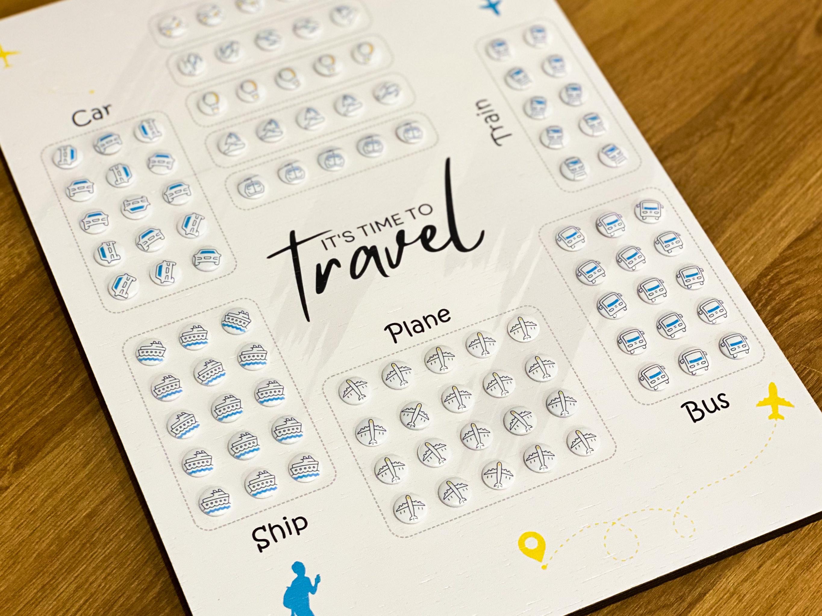 3D Wooden World Push Pin Travel Map