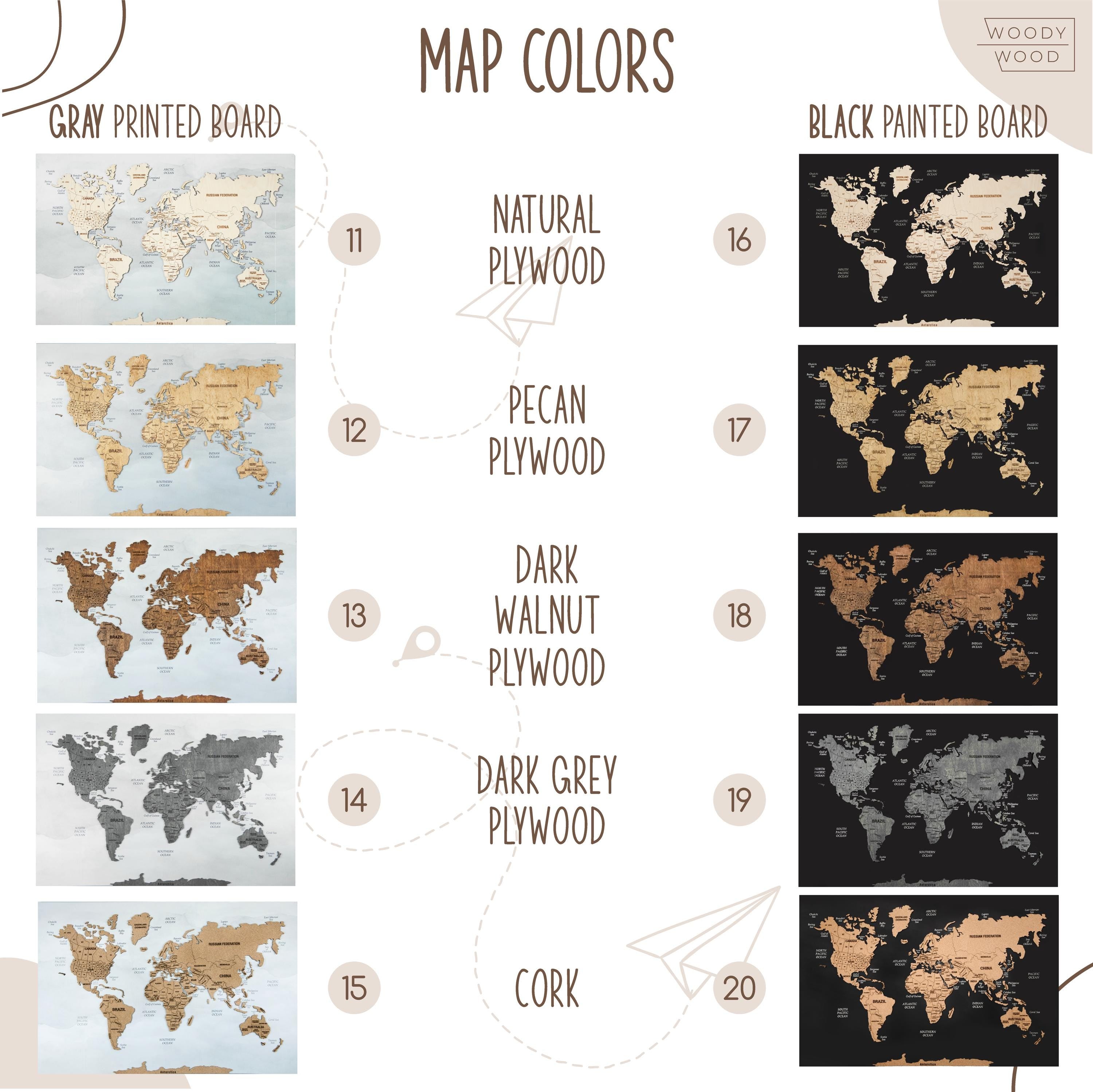 Family Travel Map With Pins Apartment Décor
