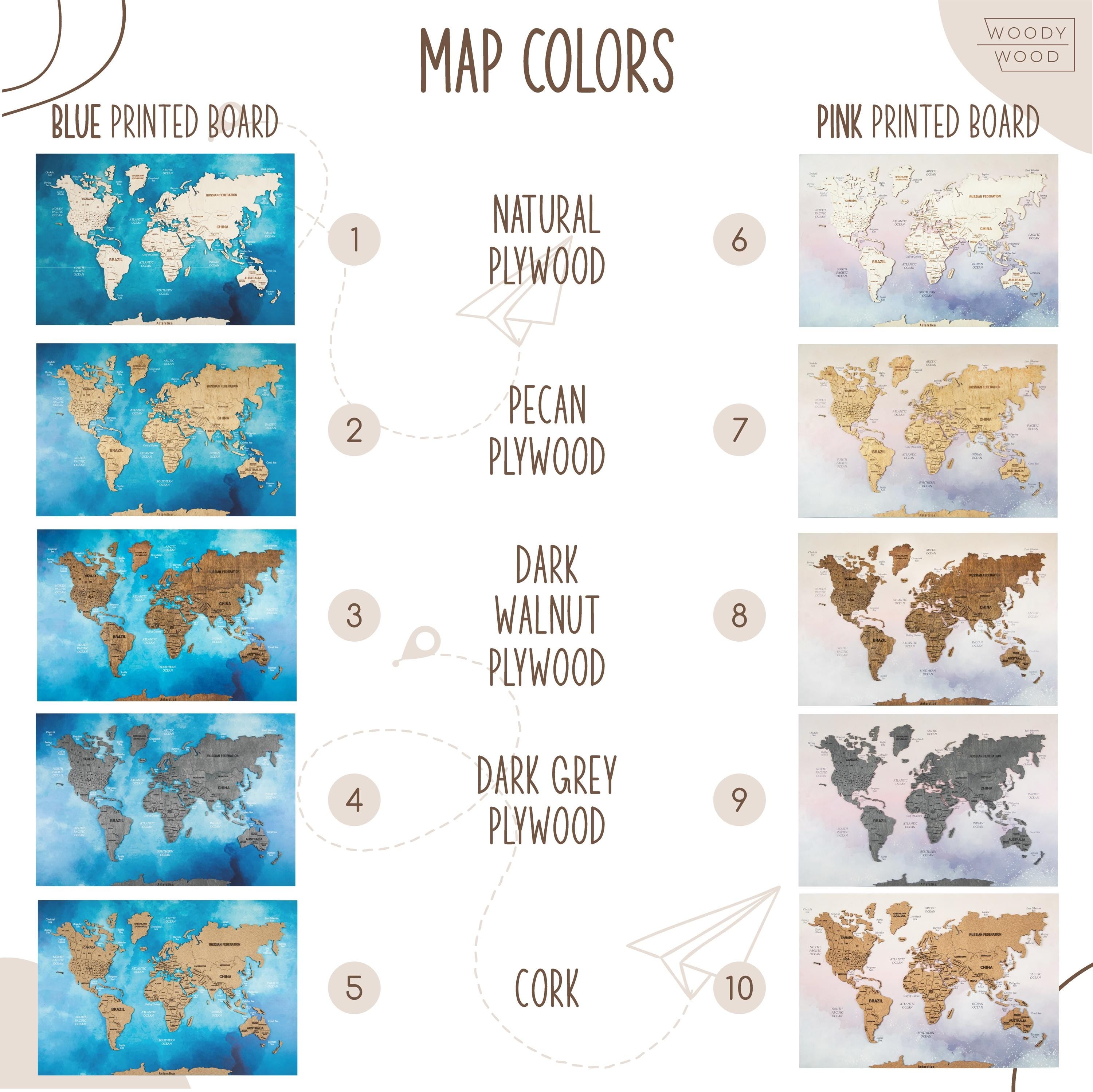 Family Travel Map With Pins Apartment Décor
