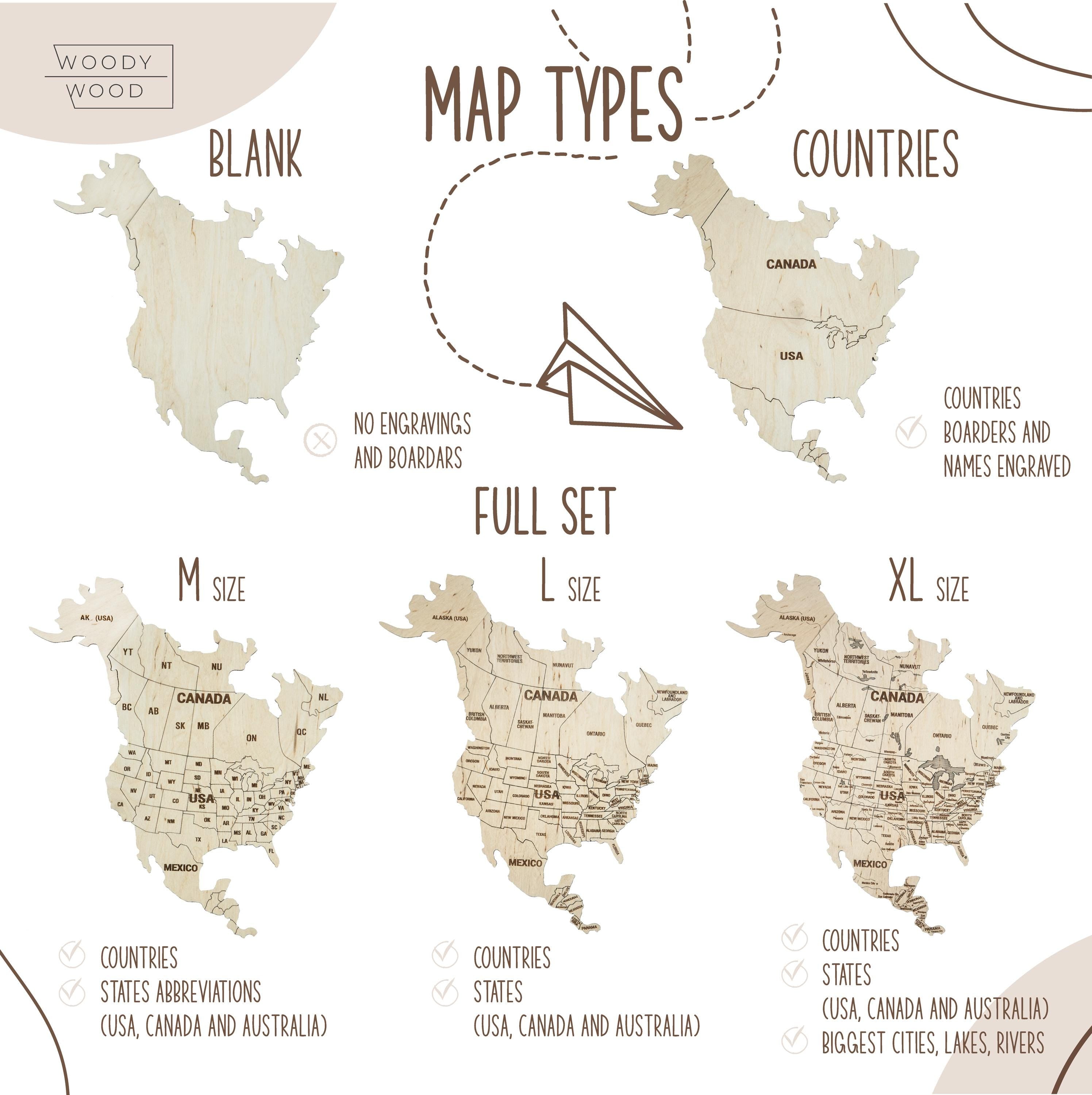 Family Travel Map With Pins Apartment Décor
