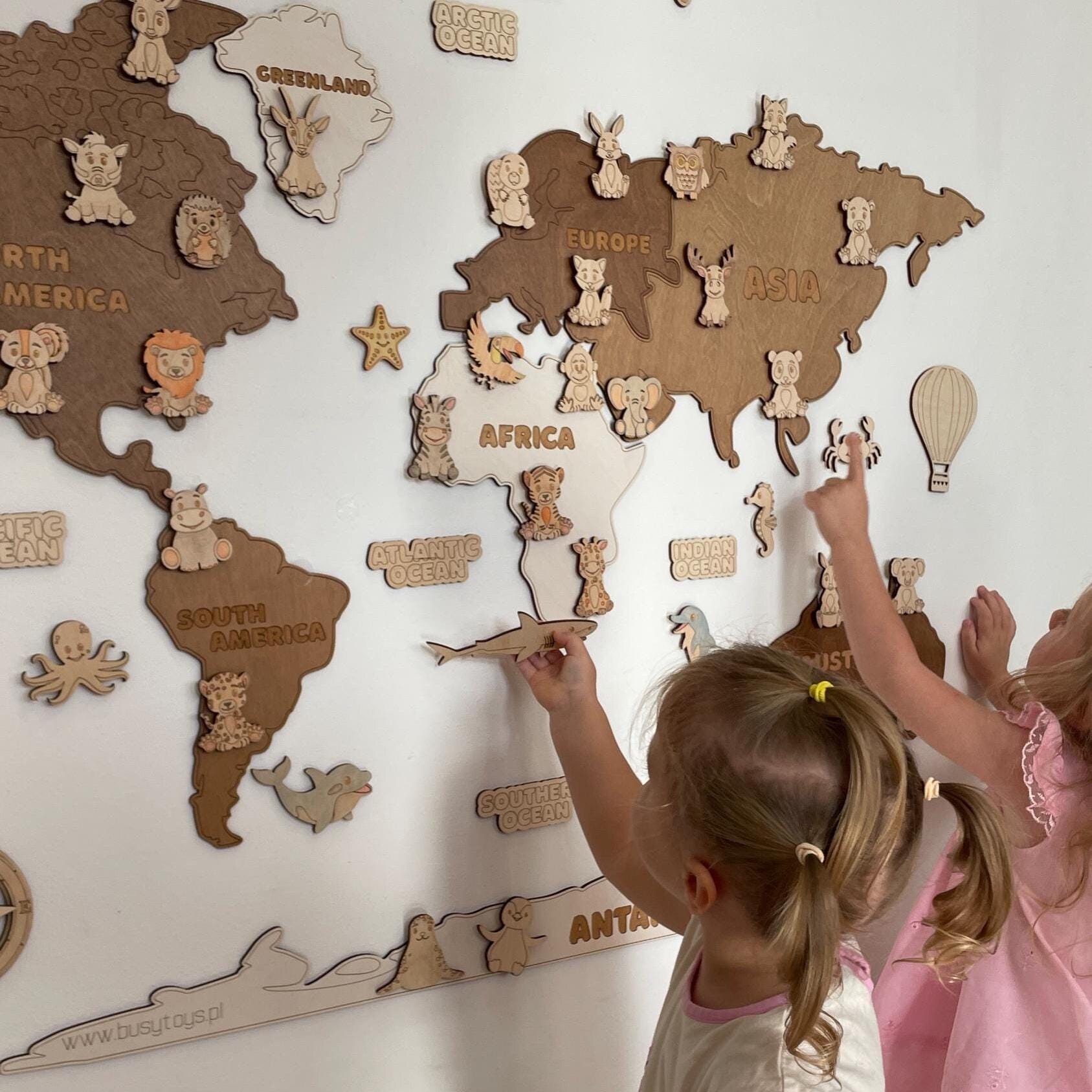Personalized Wooden World Map for Kids