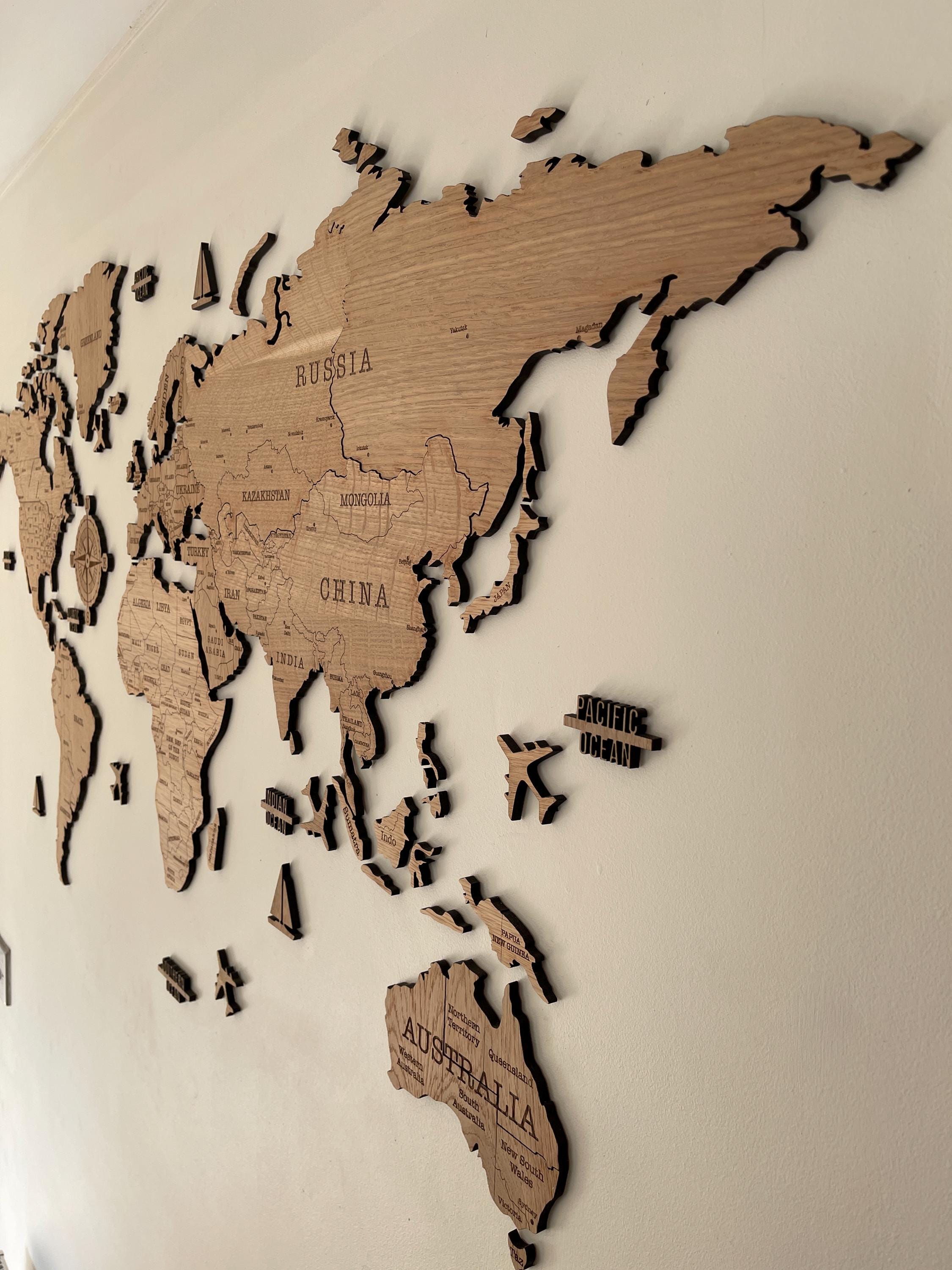 Wooden World Map - Map of the World