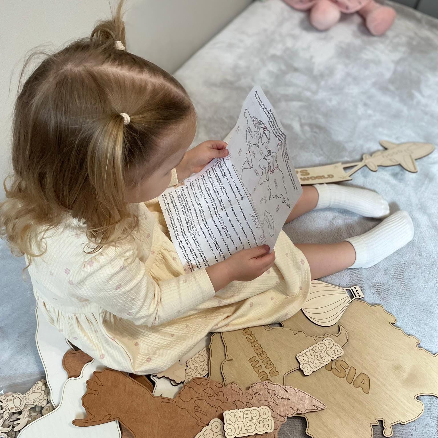 Kids world map safari nursery decor girls boys room