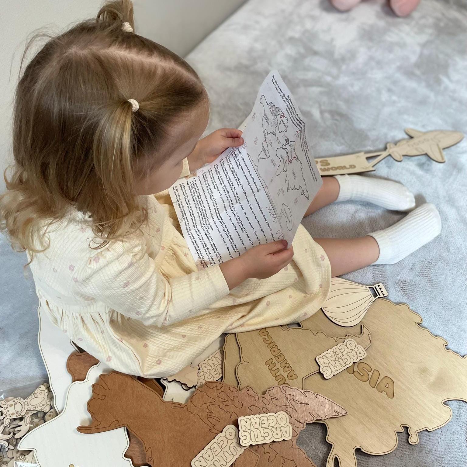 Personalized Wooden World Map for Kids