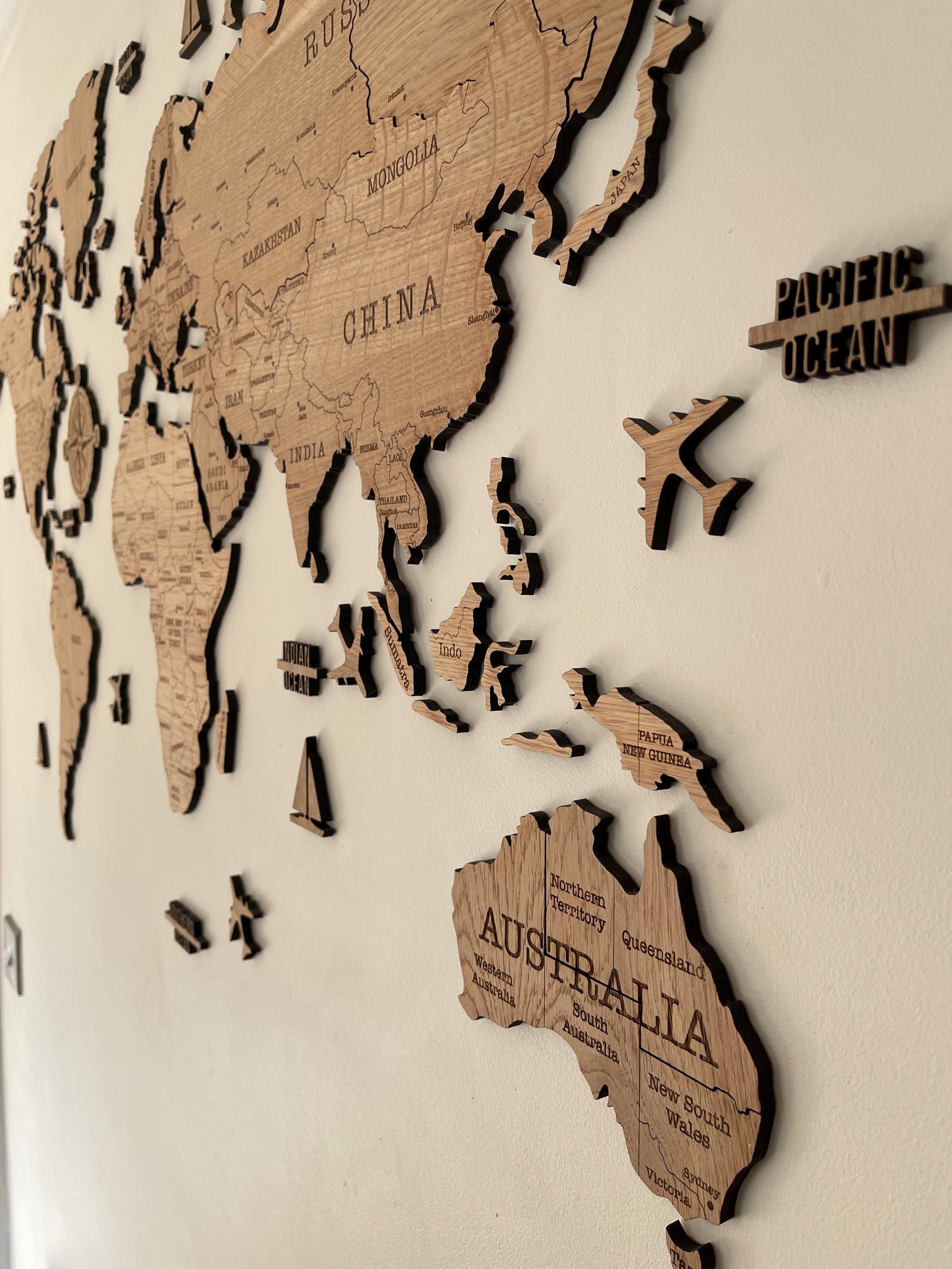 Wooden World Map - Map of the World