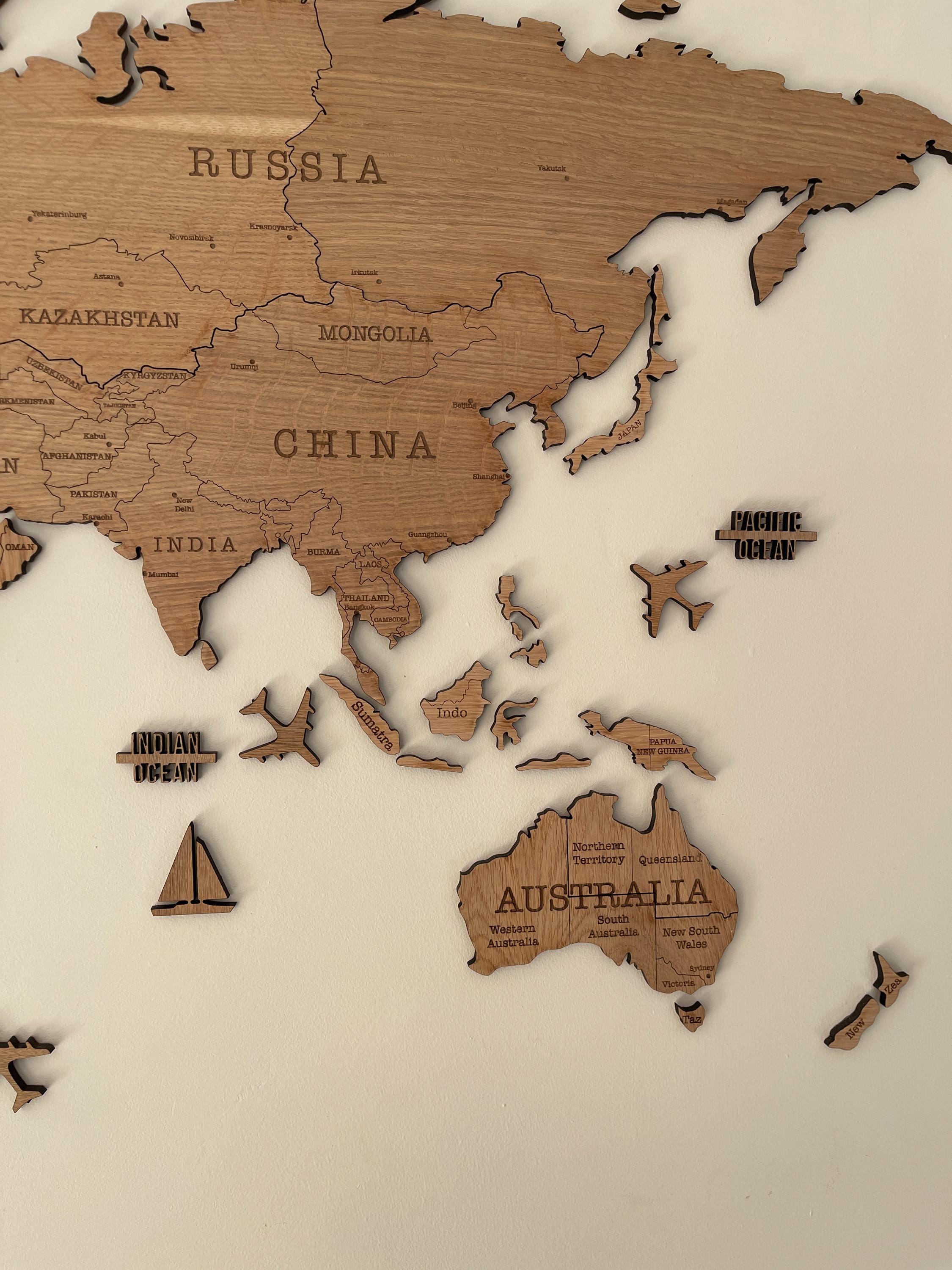 Wooden World Map - Map of the World
