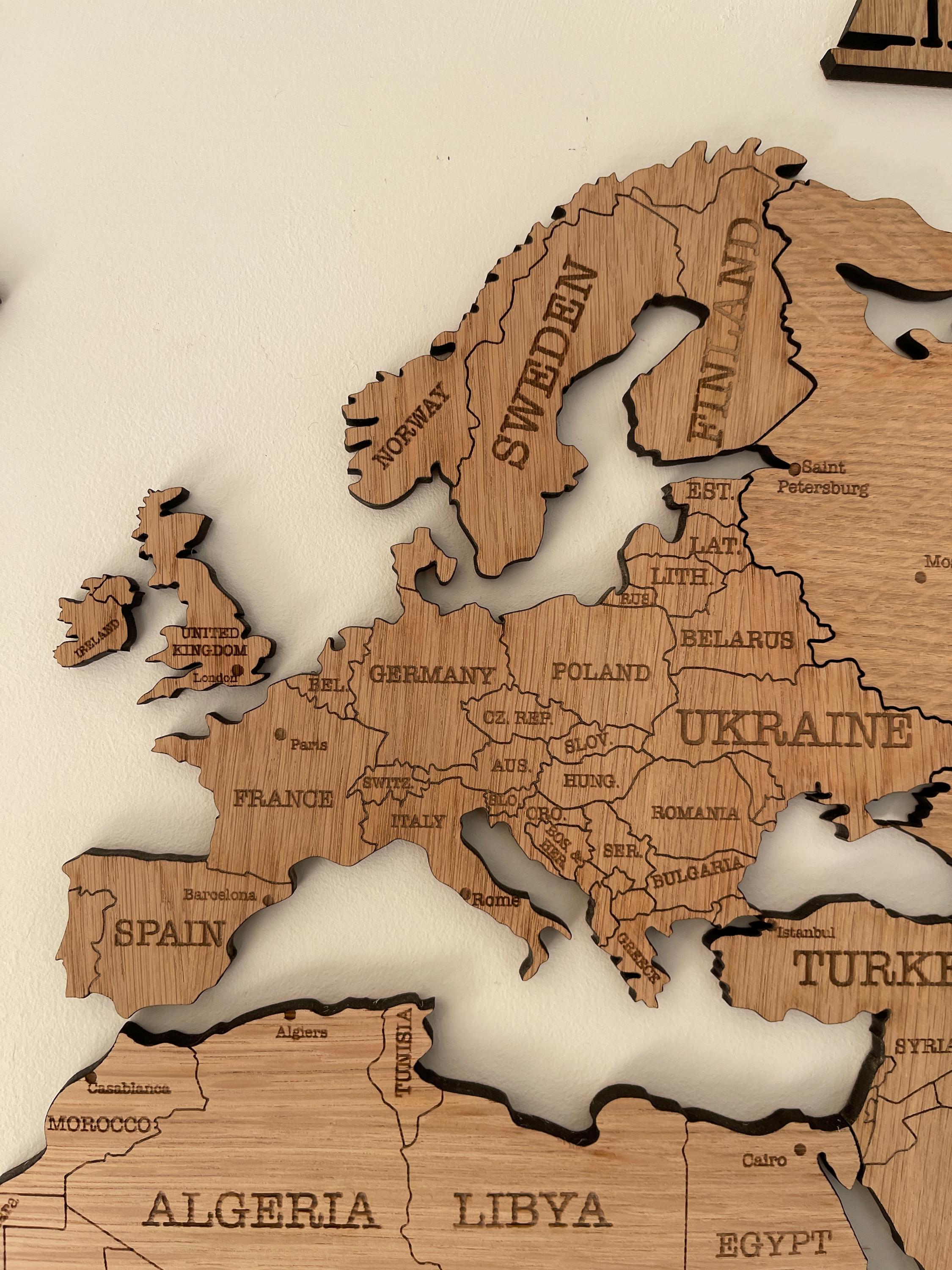 Wooden World Map - Map of the World