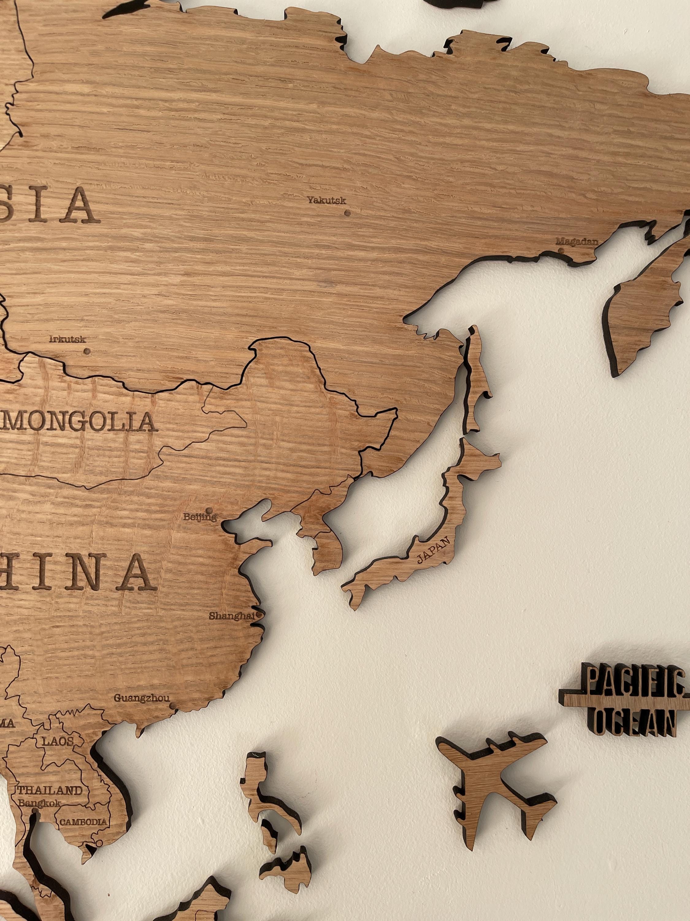 Wooden World Map - Map of the World