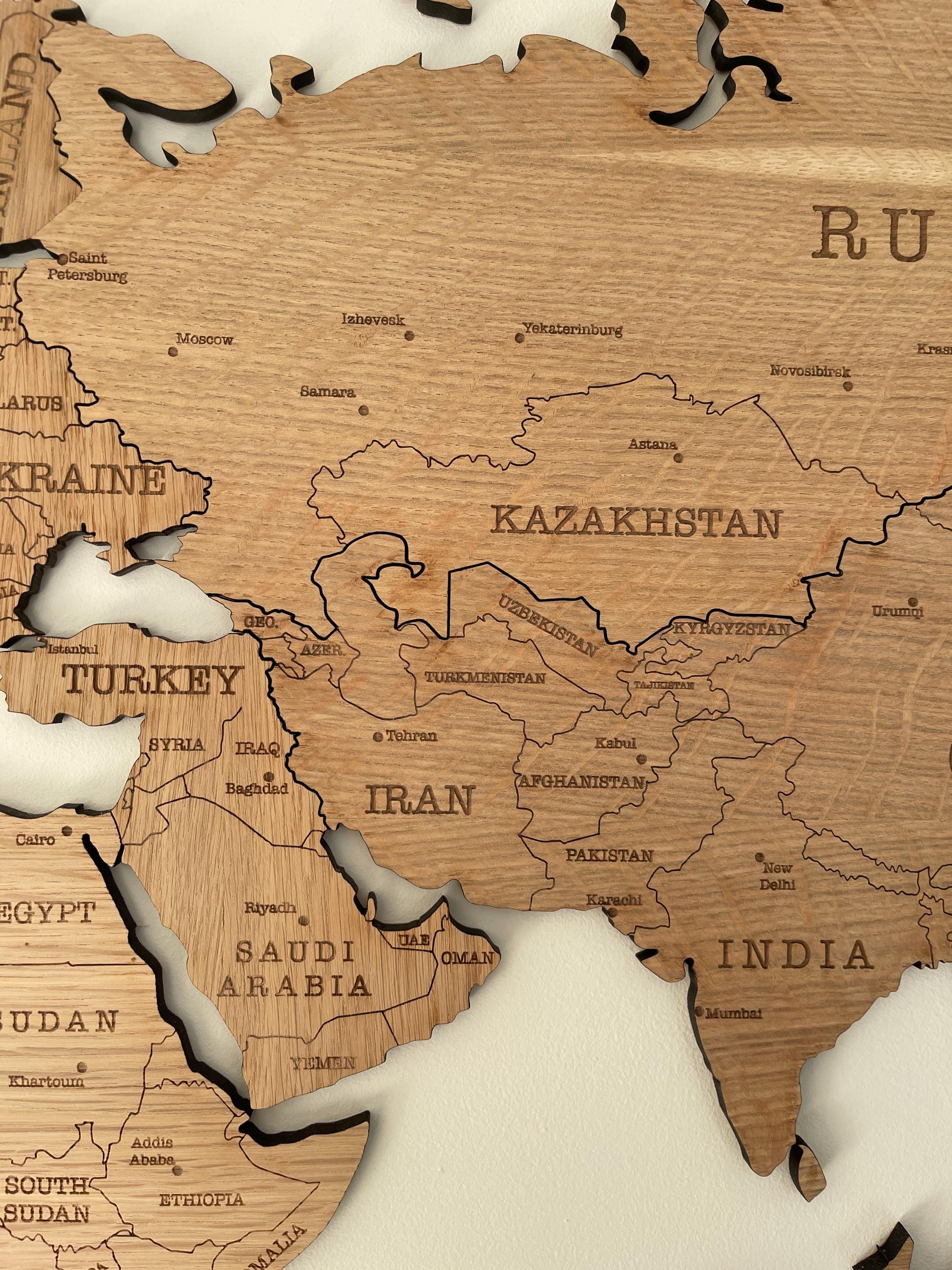 Wooden World Map - Map of the World