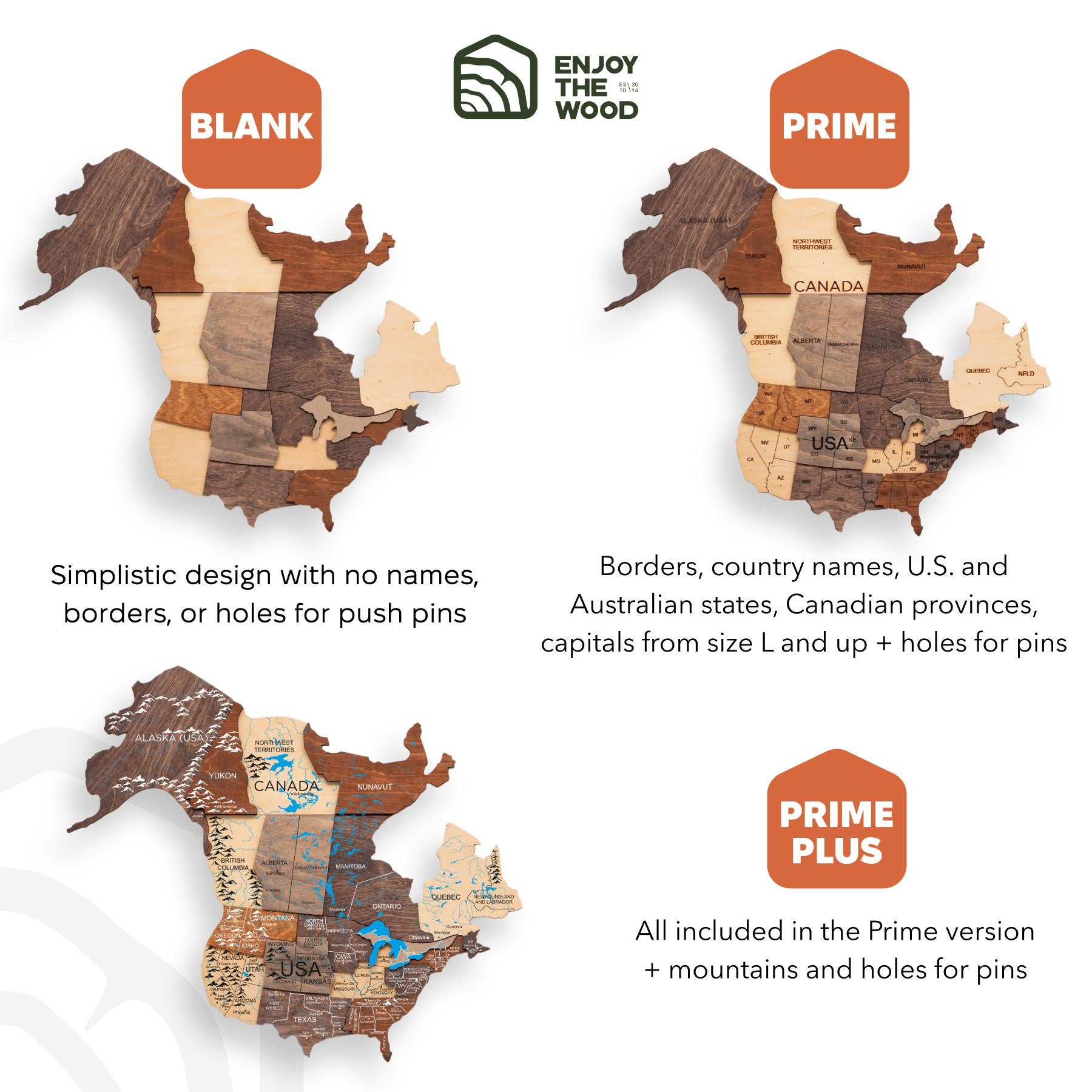 Wooden World Map Enjoy The Wood