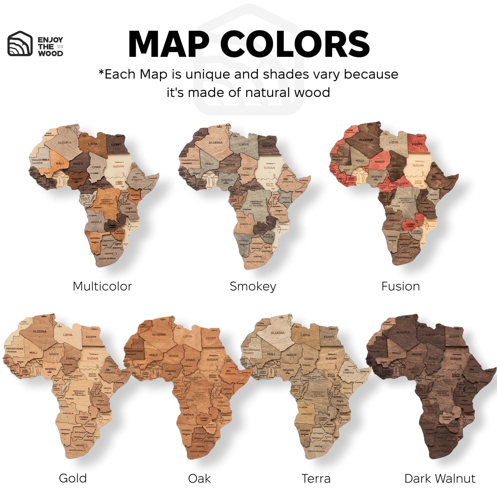 Wooden World Map Enjoy The Wood
