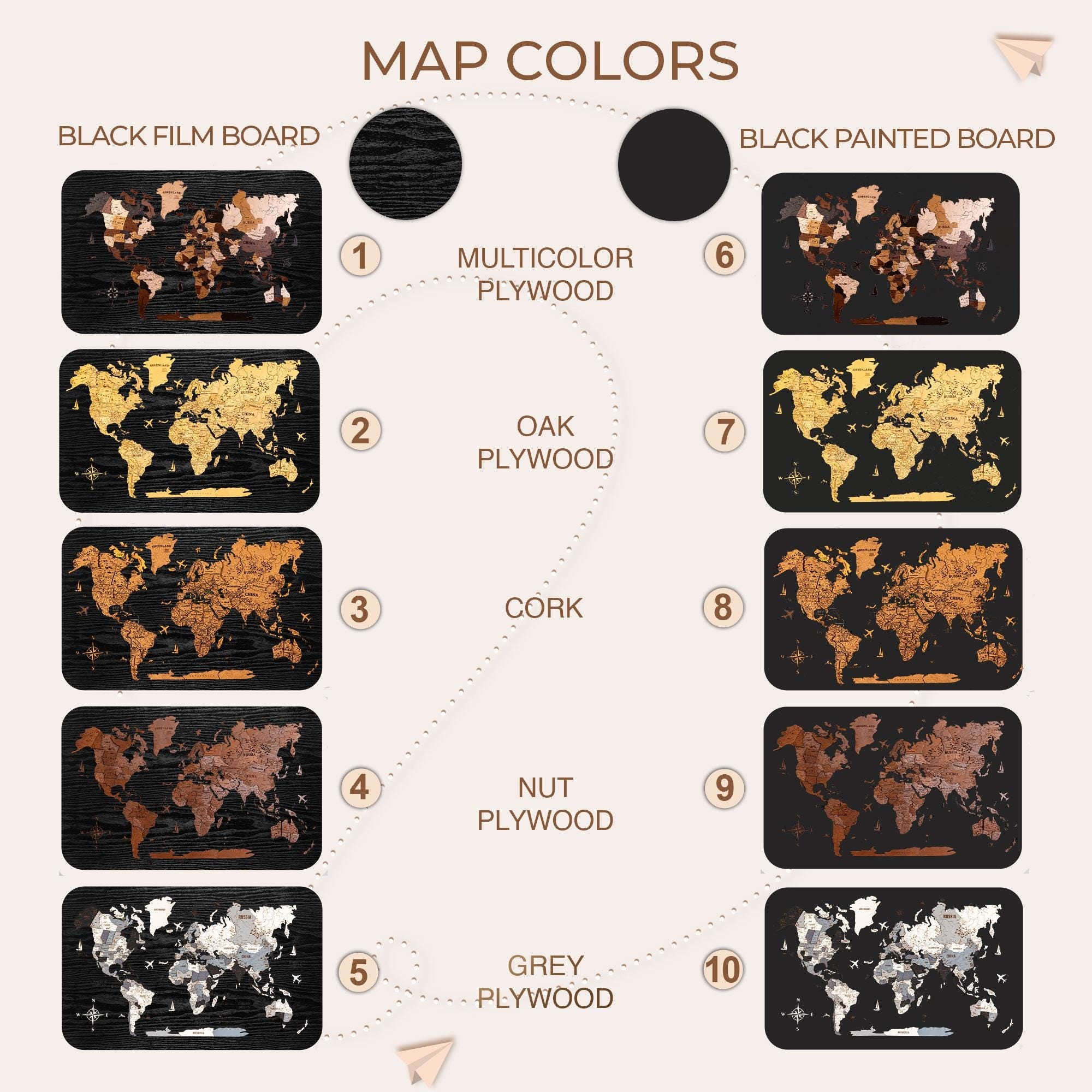 Wooden World Map Home Decor