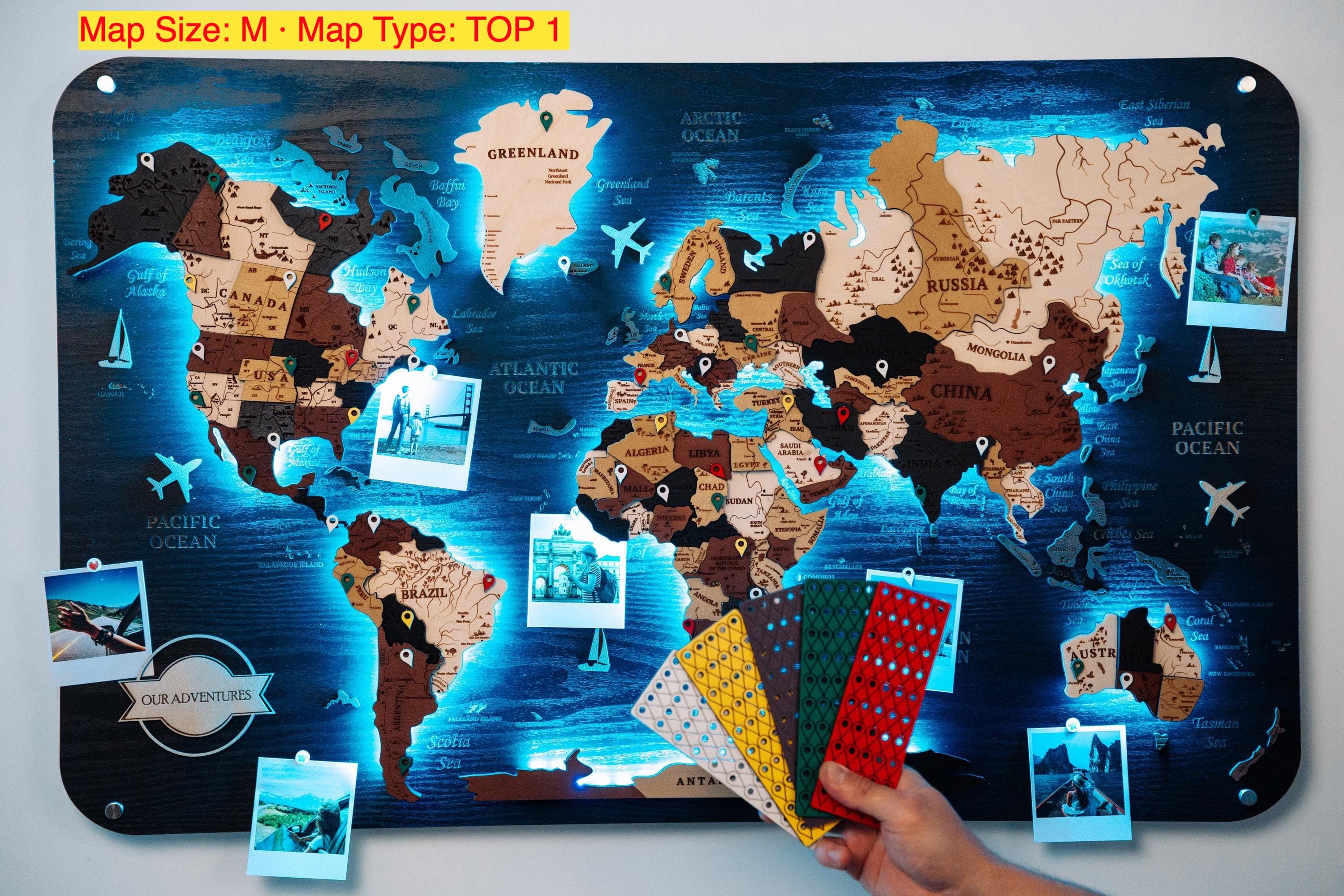 Wooden World Map Home Decor