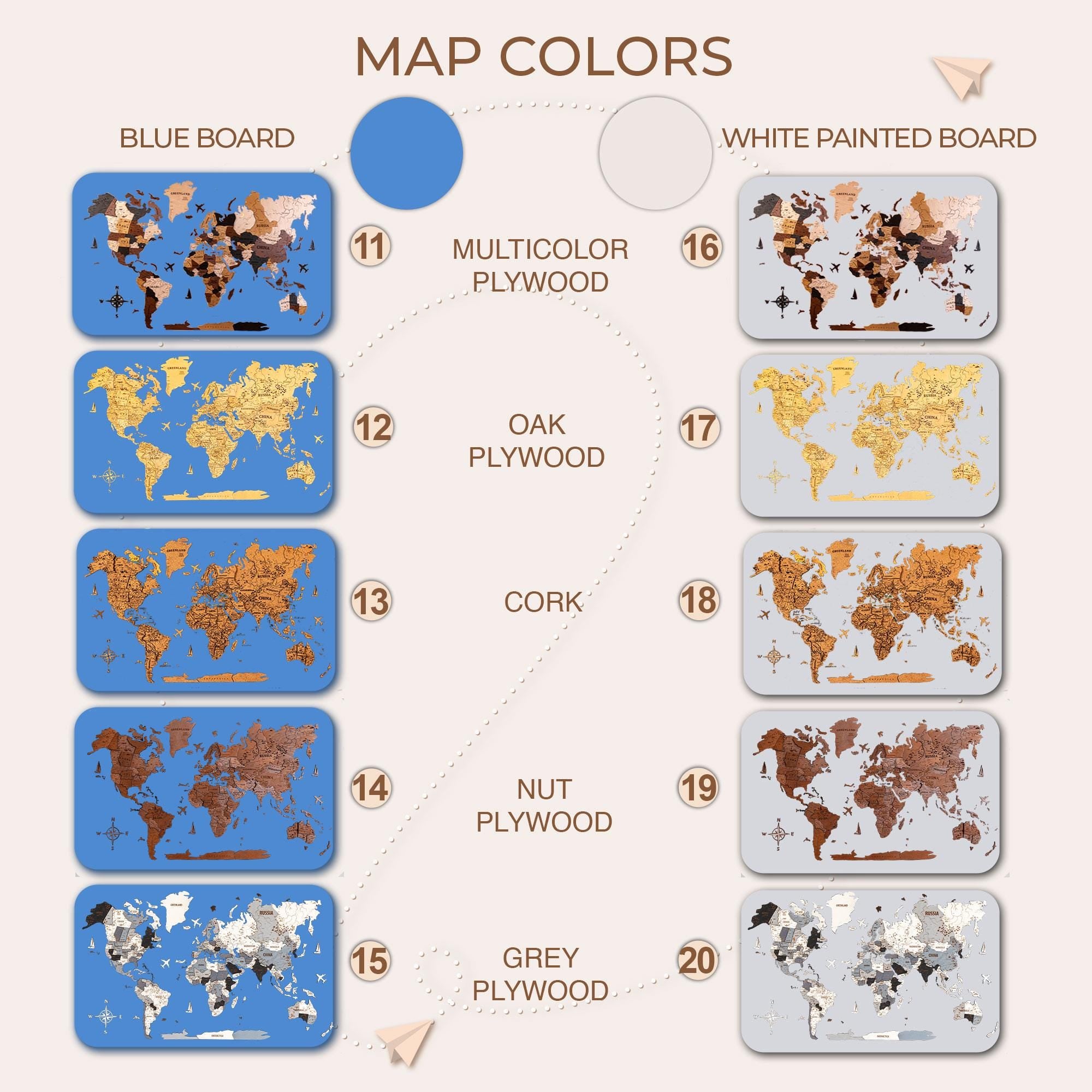 Wooden World Map Home Decor