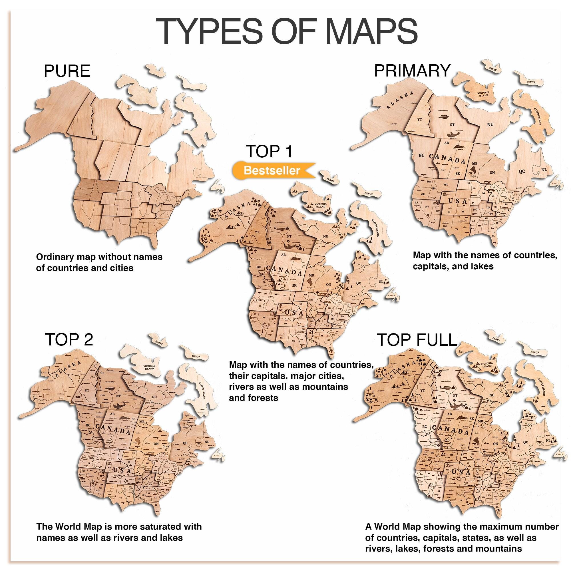 Wooden World Map Home Decor