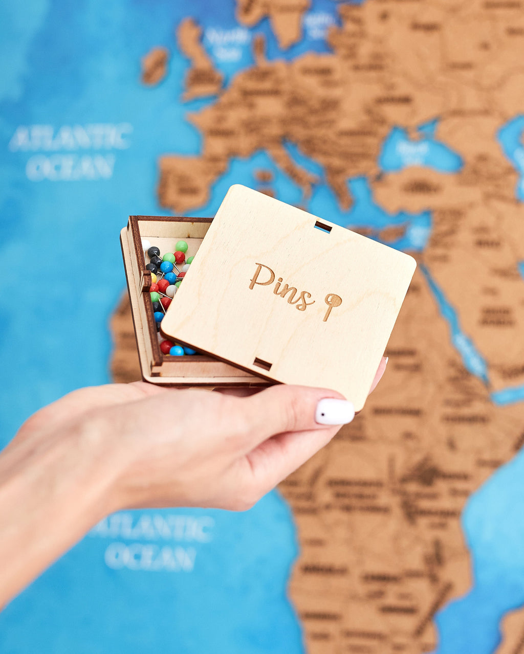 Wooden Map Of The World Decor