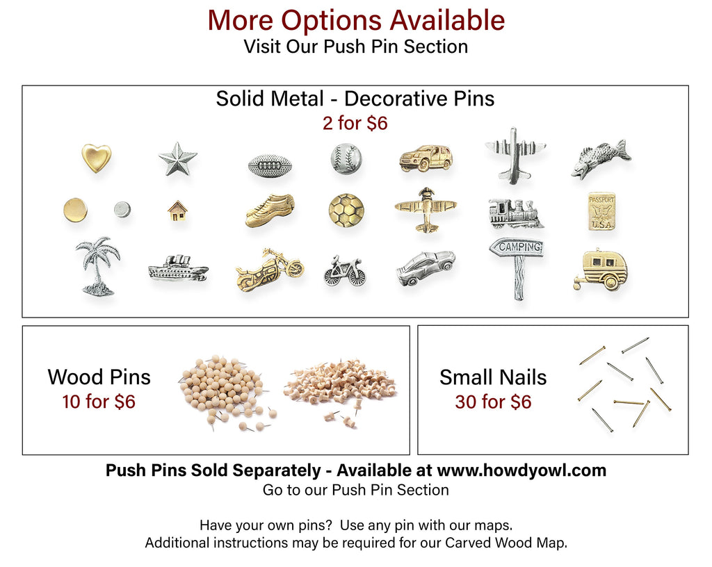 Push Pin Travel Map - Personalized World Map