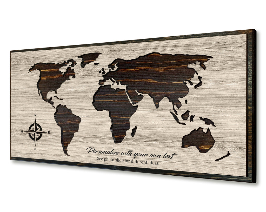 World Map Wood Wall Décor
