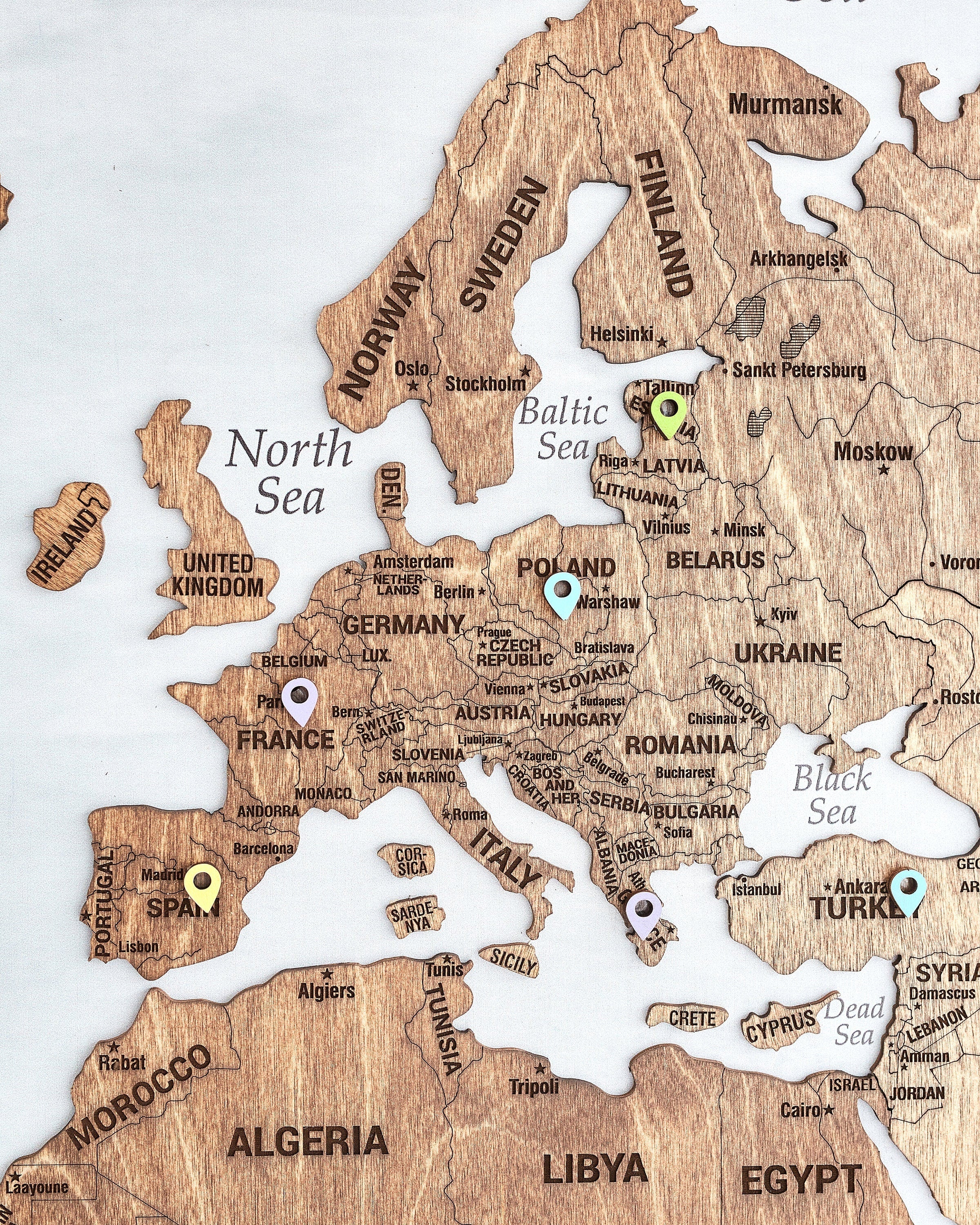 Wooden Map Of The World Decor