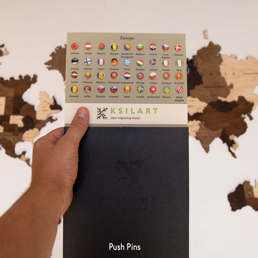 3D Wooden World Map - Travel World Map