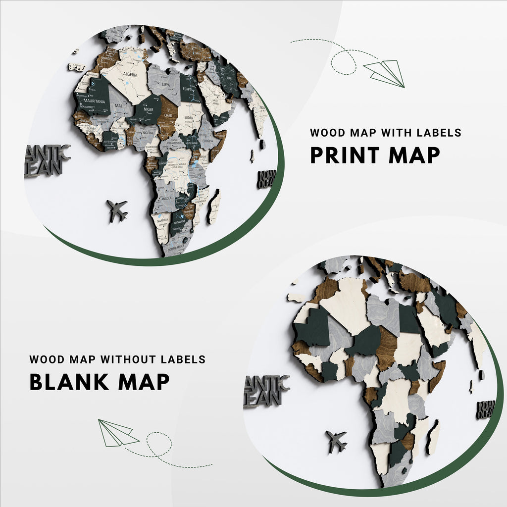 World Map Wall Art Office Décor