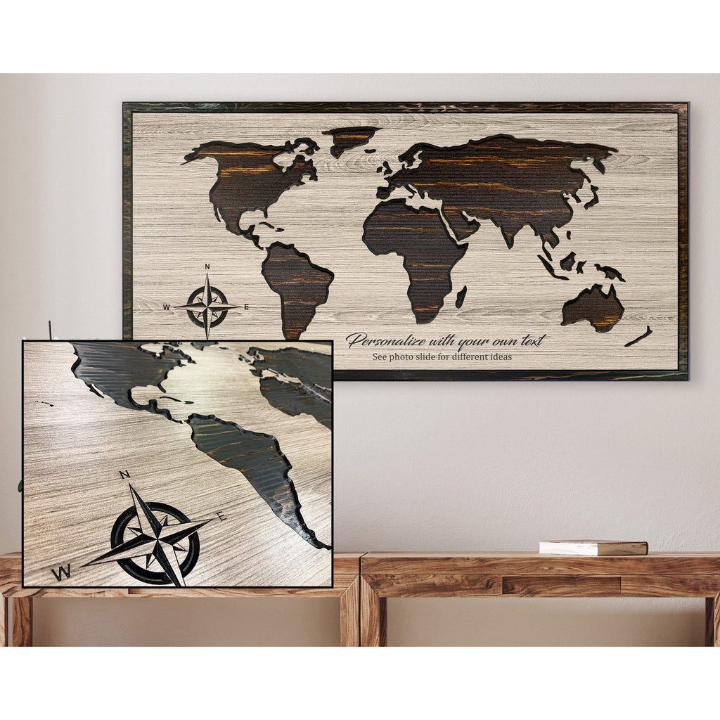 World Map Wood Wall Décor