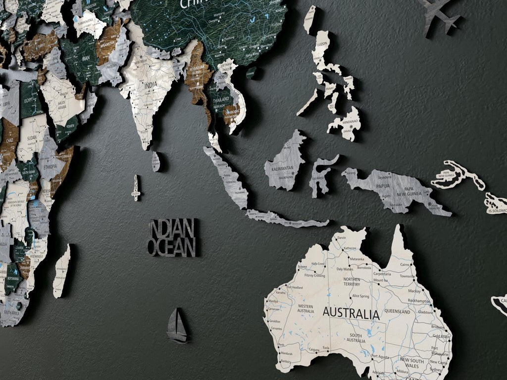 World Map Wall Art Office Décor