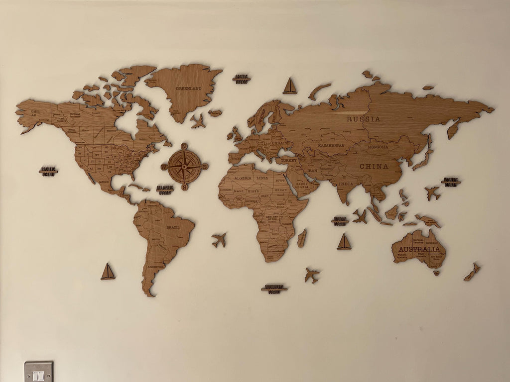 Wooden World Map - Map of the World