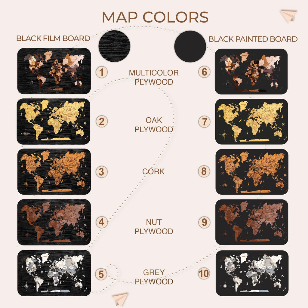 Wooden World Map Home Decor
