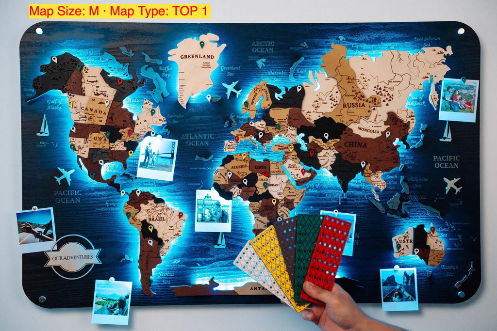 Wooden World Map Home Decor